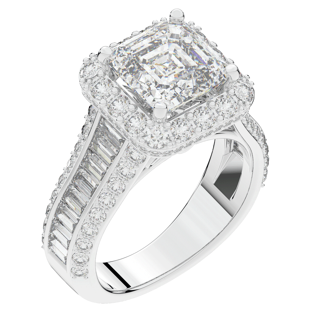 6.10CT.TW ASCHER LAB DIAMOND HALO ENGAGEMENT RING - Nazarelle