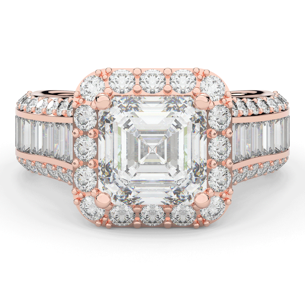 6.10CT.TW ASCHER LAB DIAMOND HALO ENGAGEMENT RING - Nazarelle