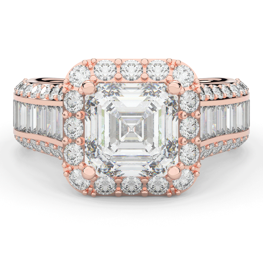 6.10CT.TW ASCHER LAB DIAMOND HALO ENGAGEMENT RING - Nazarelle
