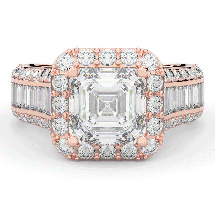 6.10CT.TW ASCHER LAB DIAMOND HALO ENGAGEMENT RING - Nazarelle
