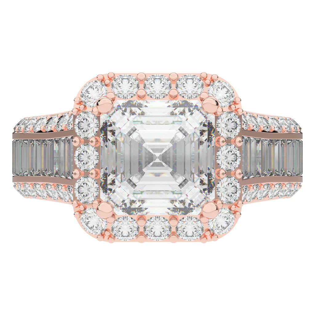 6.10CT.TW ASCHER LAB DIAMOND HALO ENGAGEMENT RING - Nazarelle