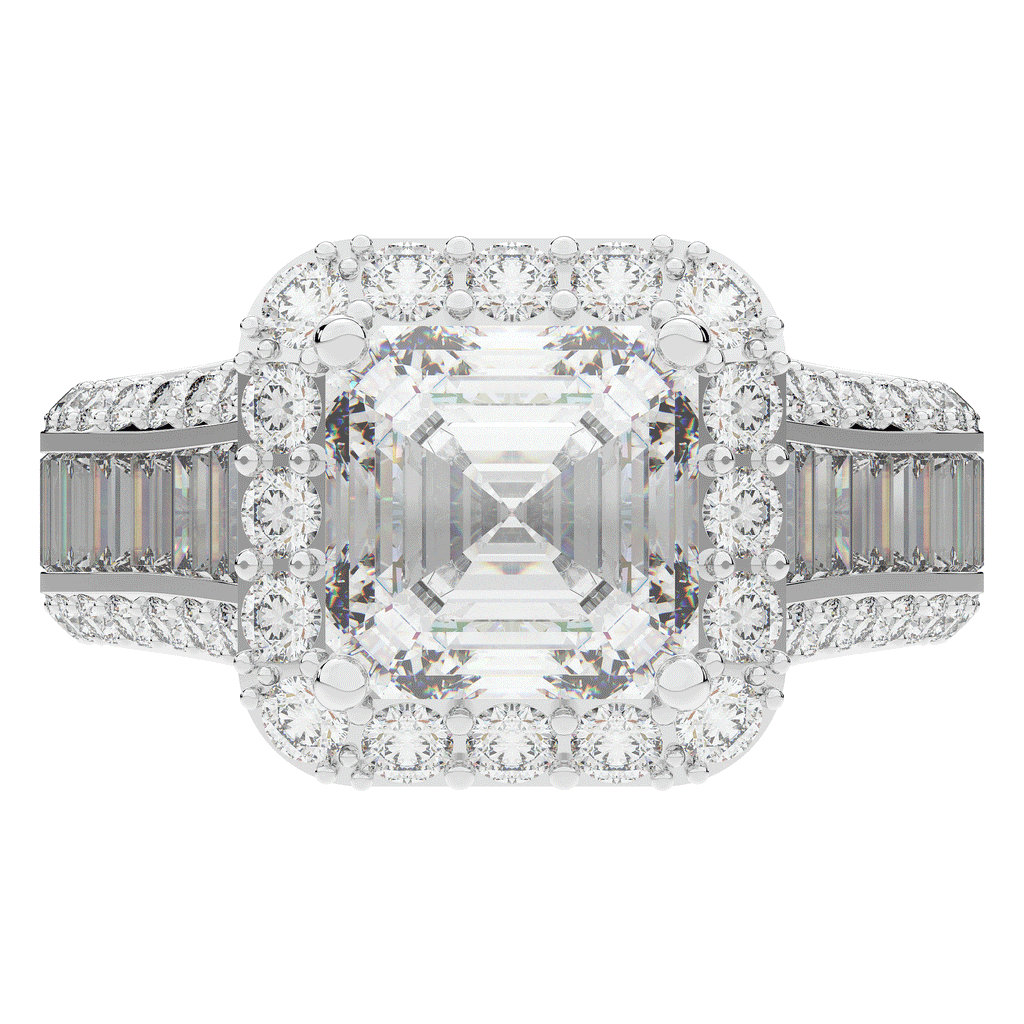 6.10CT.TW ASCHER LAB DIAMOND HALO ENGAGEMENT RING - Nazarelle