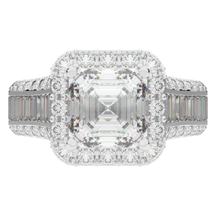 6.10CT.TW ASCHER LAB DIAMOND HALO ENGAGEMENT RING - Nazarelle