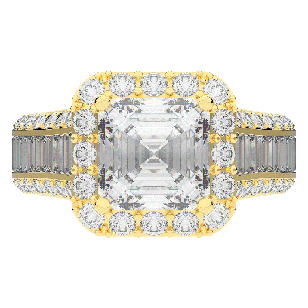 6.10CT.TW ASCHER LAB DIAMOND HALO ENGAGEMENT RING - Nazarelle
