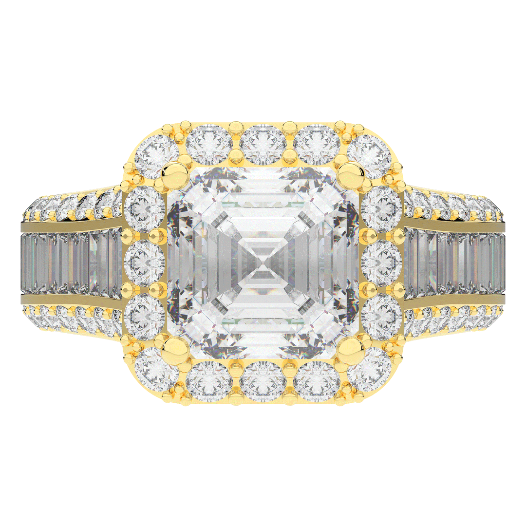 6.10CT.TW ASCHER LAB DIAMOND HALO ENGAGEMENT RING - Nazarelle
