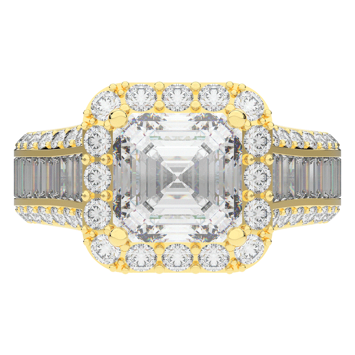 6.10CT.TW ASCHER LAB DIAMOND HALO ENGAGEMENT RING - Nazarelle