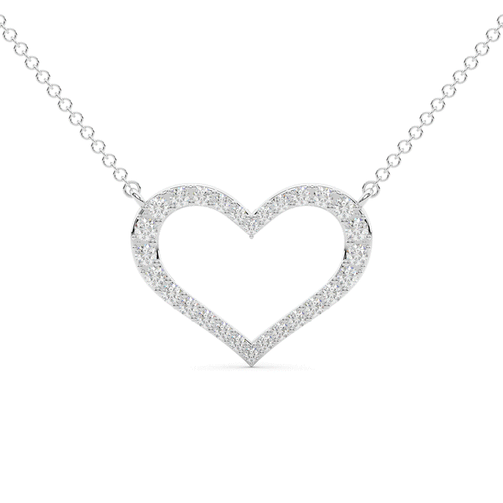0.80CT.TW ROUND LAB DIAMOND HEART PENDANT - Nazarelle