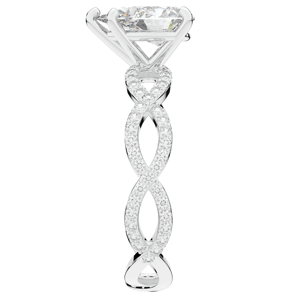 1.30CT.TW PEAR LAB DIAMOND TWIST BAND ENGAGEMENT RING - Nazarelle