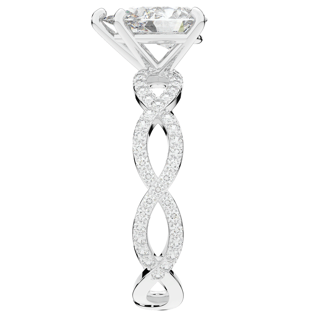 1.30CT.TW PEAR LAB DIAMOND TWIST BAND ENGAGEMENT RING - Nazarelle