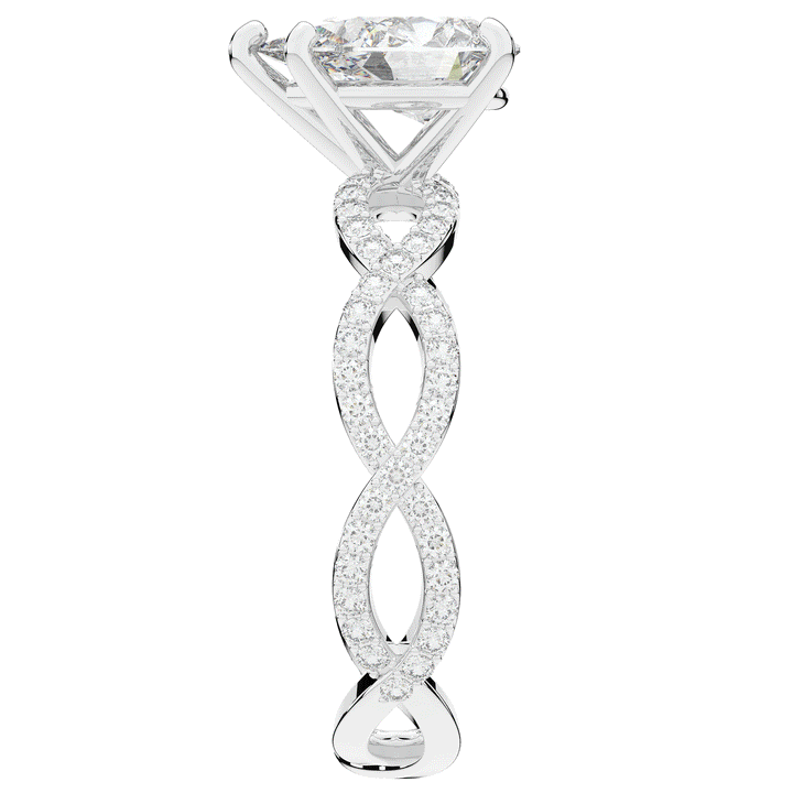 1.30CT.TW PEAR LAB DIAMOND TWIST BAND ENGAGEMENT RING - Nazarelle
