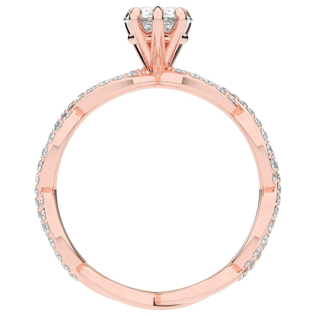 1.30CT.TW PEAR LAB DIAMOND TWIST BAND ENGAGEMENT RING - Nazarelle