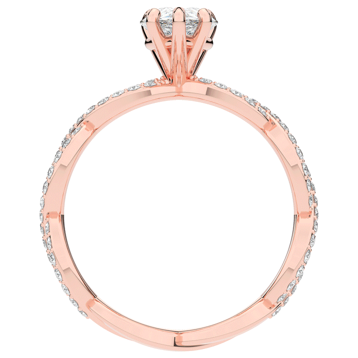 1.30CT.TW PEAR LAB DIAMOND TWIST BAND ENGAGEMENT RING - Nazarelle