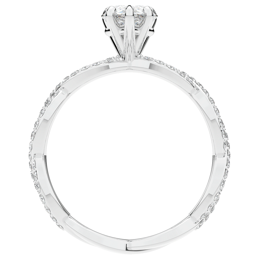 1.30CT.TW PEAR LAB DIAMOND TWIST BAND ENGAGEMENT RING - Nazarelle