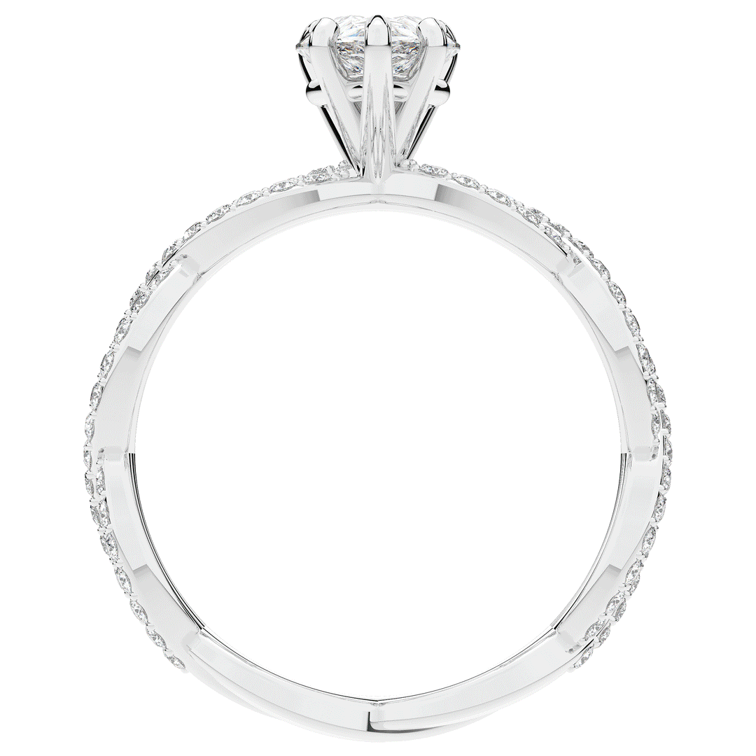 1.30CT.TW PEAR LAB DIAMOND TWIST BAND ENGAGEMENT RING - Nazarelle