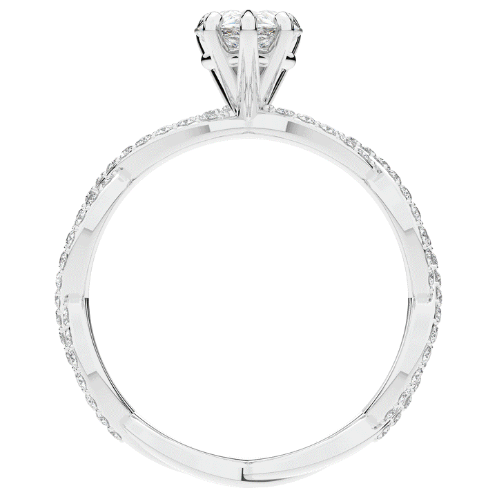 1.30CT.TW PEAR LAB DIAMOND TWIST BAND ENGAGEMENT RING - Nazarelle