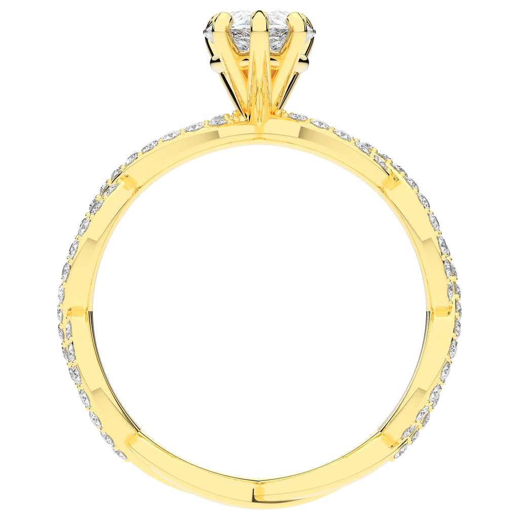 1.30CT.TW PEAR LAB DIAMOND TWIST BAND ENGAGEMENT RING - Nazarelle