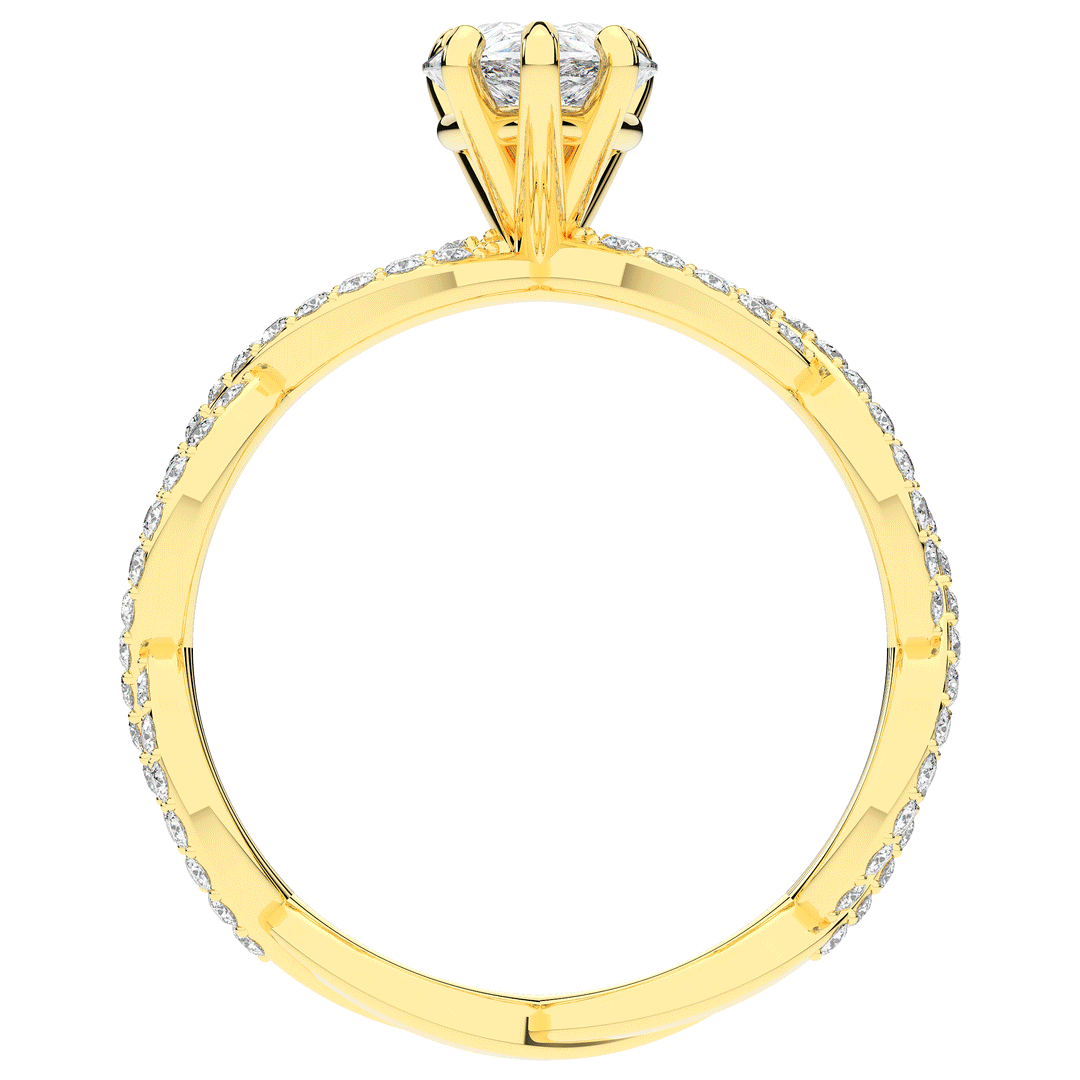 1.30CT.TW PEAR LAB DIAMOND TWIST BAND ENGAGEMENT RING - Nazarelle