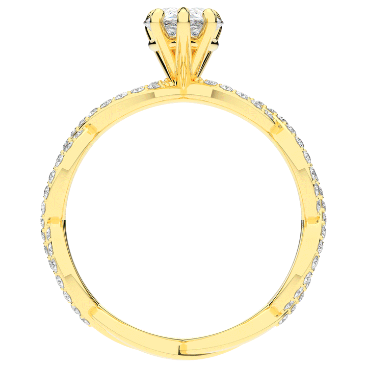 1.30CT.TW PEAR LAB DIAMOND TWIST BAND ENGAGEMENT RING - Nazarelle