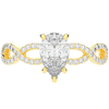 1.30CT.TW PEAR LAB DIAMOND TWIST BAND ENGAGEMENT RING - Nazarelle