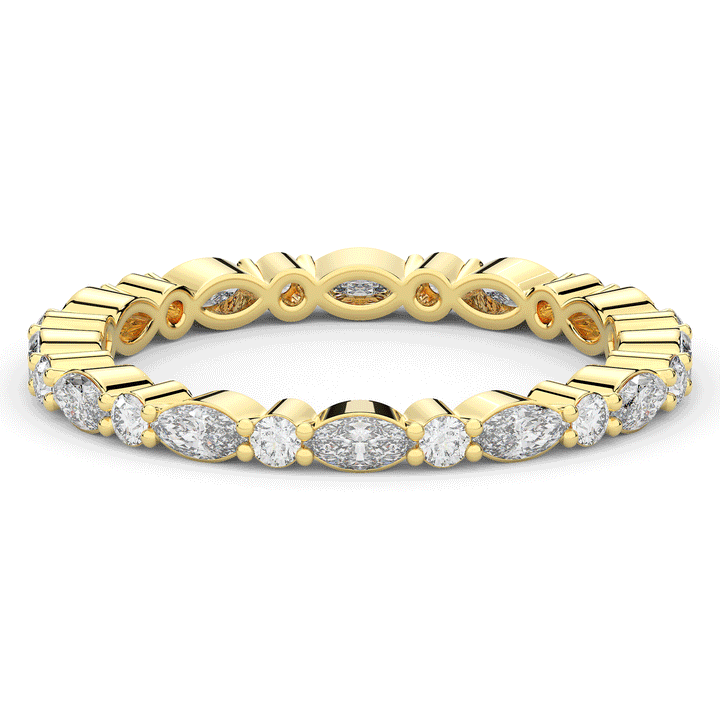 0.75CT.TW MARQUISE AND ROUND LAB DIAMOND ETERNITY WEDDING BAND - Nazarelle
