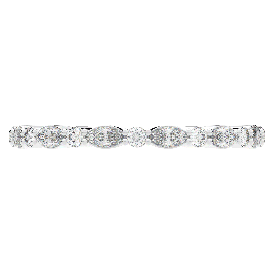 0.75CT.TW MARQUISE AND ROUND LAB DIAMOND ETERNITY WEDDING BAND - Nazarelle
