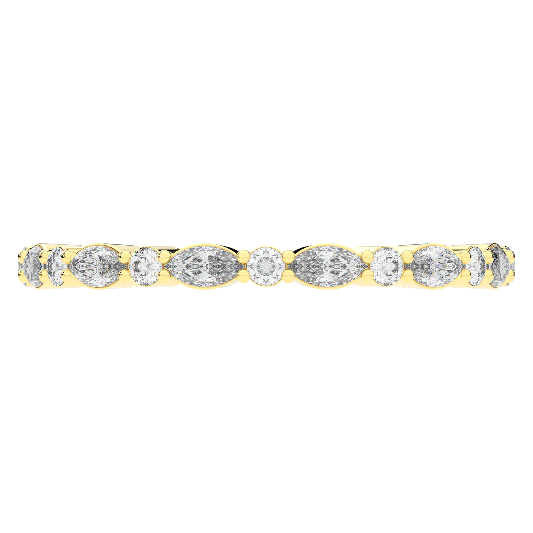 0.75CT.TW MARQUISE AND ROUND LAB DIAMOND ETERNITY WEDDING BAND - Nazarelle