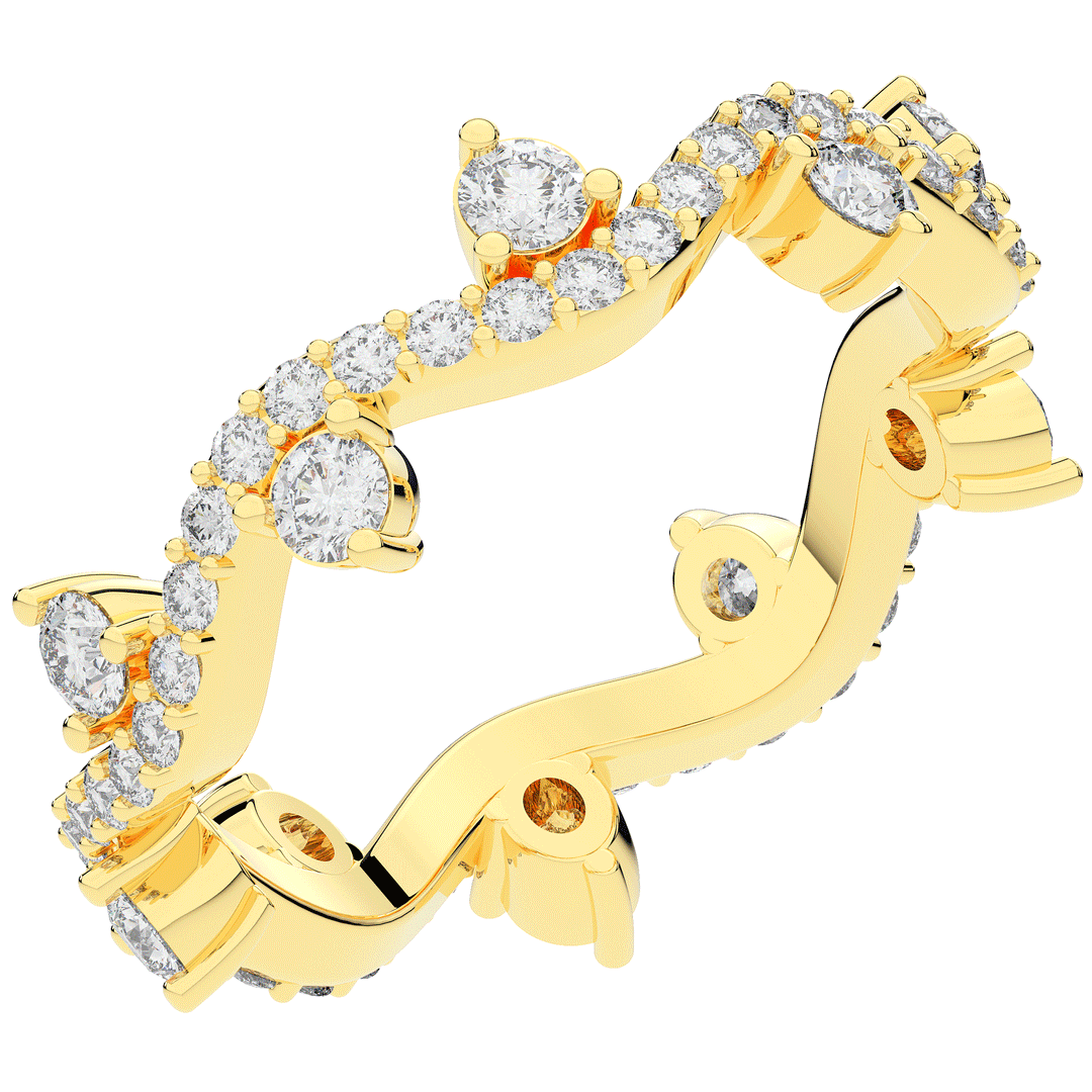 1.10CT.TW ROUND LAB DIAMOND VINE ETERNITY WEDDING BAND - Nazarelle