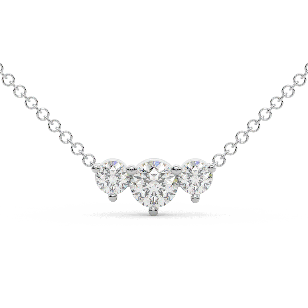 1.50CT.TW 3 ROUND LAB DIAMOND PAST PRESENT FUTURE PENDANT - Nazarelle