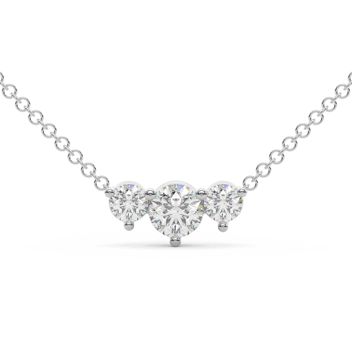 1.50CT.TW 3 ROUND LAB DIAMOND PAST PRESENT FUTURE PENDANT - Nazarelle