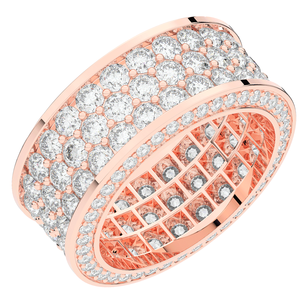 4.70CT.TW 3 ROW ROUND LAB DIAMOND ETERNITY WEDDING BAND - Nazarelle