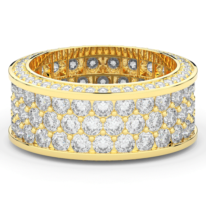 4.70CT.TW 3 ROW ROUND LAB DIAMOND ETERNITY WEDDING BAND - Nazarelle