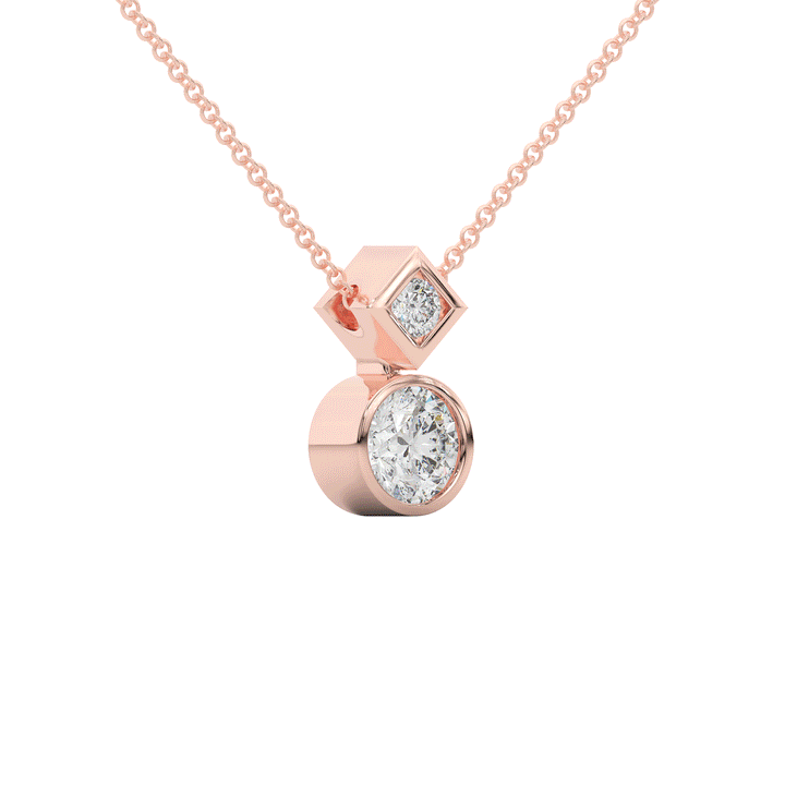1.95CT.TW ROUND LAB DIAMOND BEZEL SET PENDANT - Nazarelle