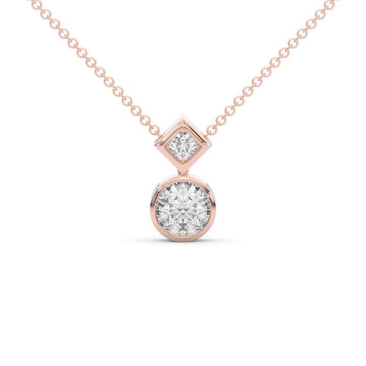 1.95CT.TW ROUND LAB DIAMOND BEZEL SET PENDANT - Nazarelle