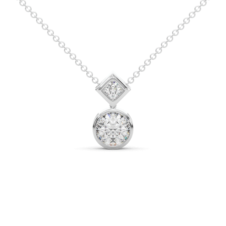 1.95CT.TW ROUND LAB DIAMOND BEZEL SET PENDANT - Nazarelle