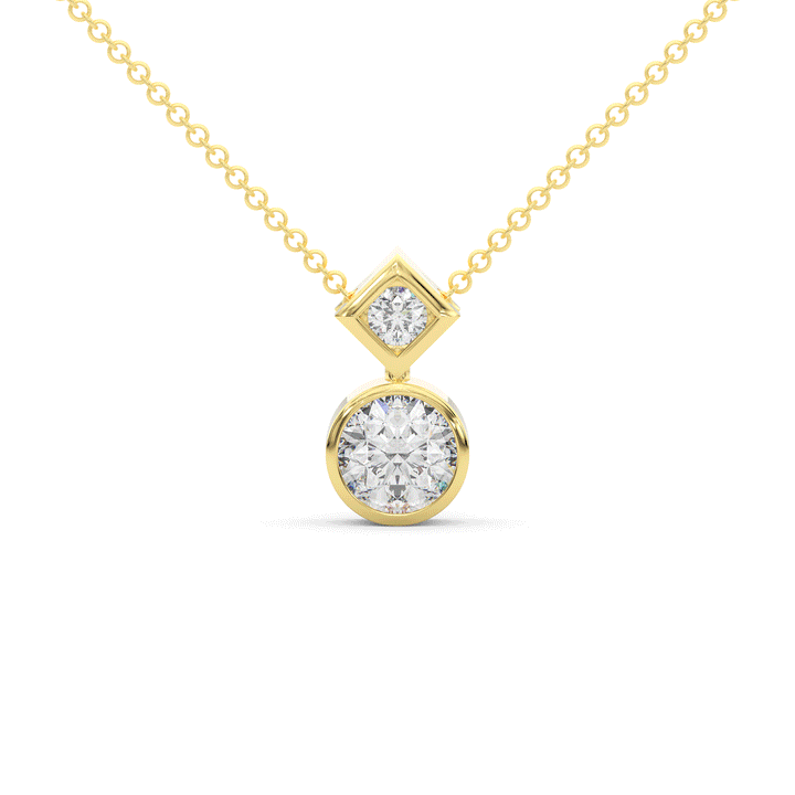 1.95CT.TW ROUND LAB DIAMOND BEZEL SET PENDANT - Nazarelle