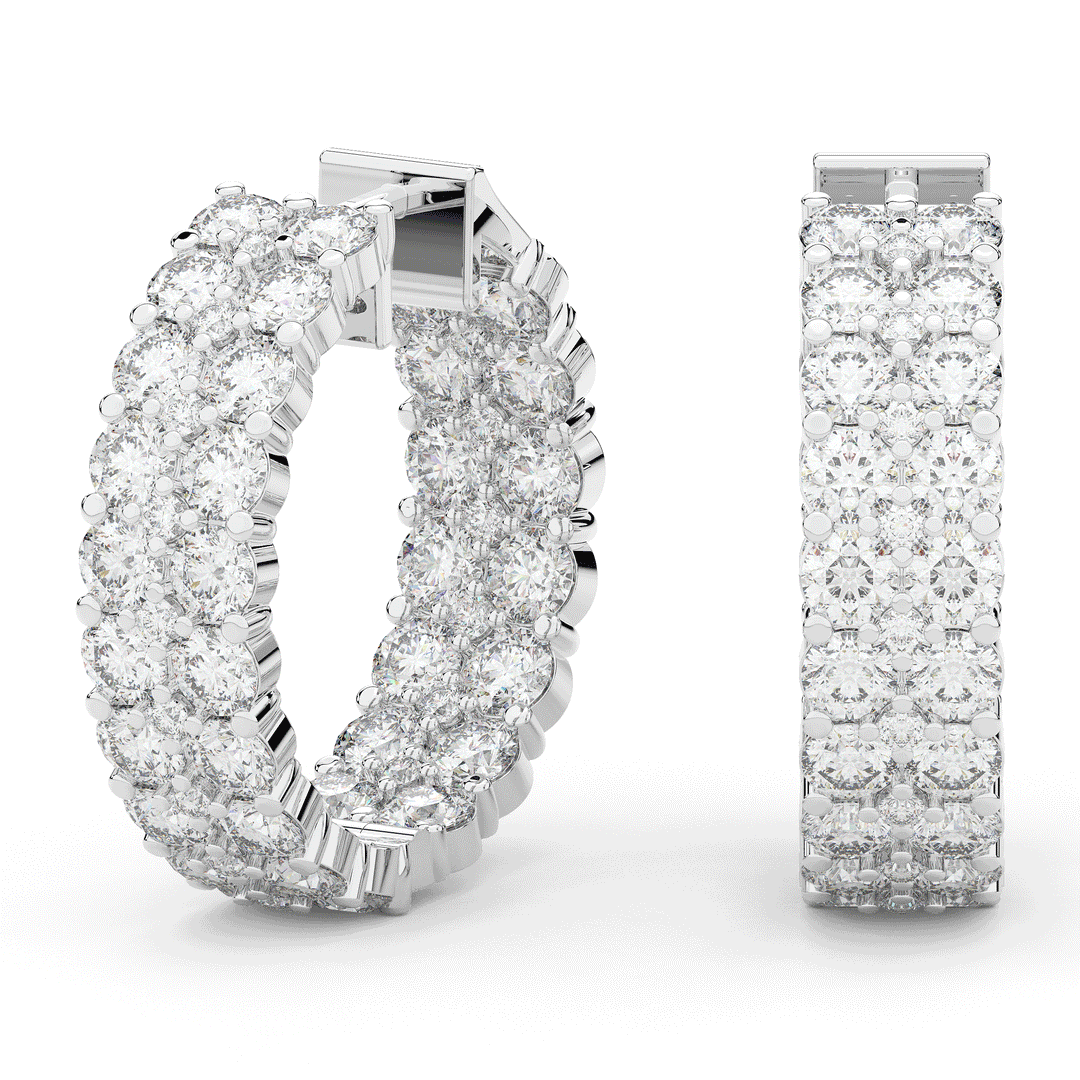 10.50CT.TW ROUND LAB DIAMOND HOOP EARRINGS - Nazarelle