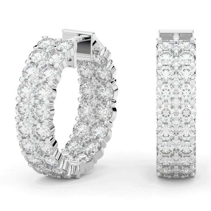 10.50CT.TW ROUND LAB DIAMOND HOOP EARRINGS - Nazarelle
