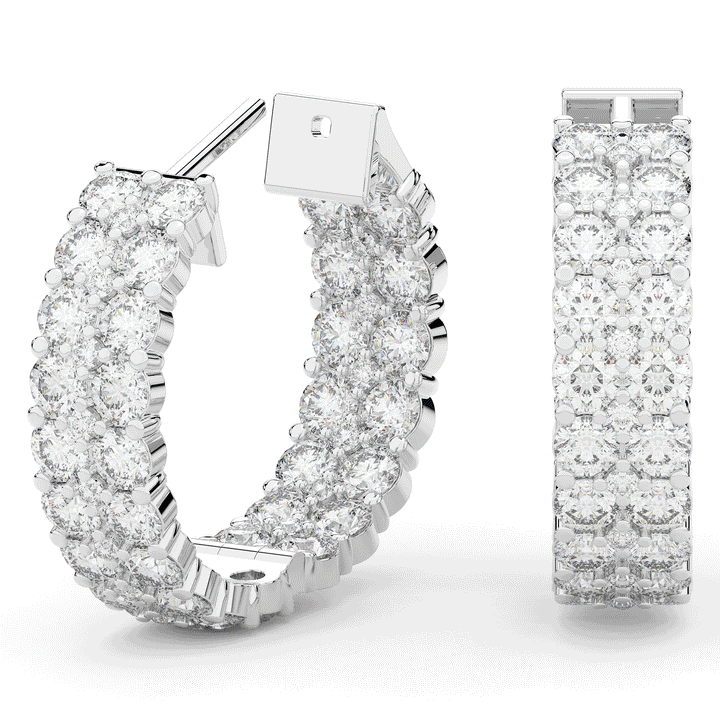 10.50CT.TW ROUND LAB DIAMOND HOOP EARRINGS - Nazarelle