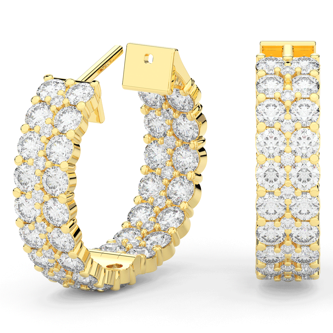 10.50CT.TW ROUND LAB DIAMOND HOOP EARRINGS - Nazarelle