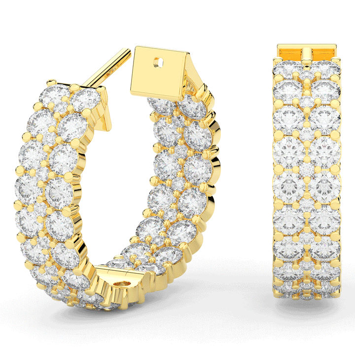 10.50CT.TW ROUND LAB DIAMOND HOOP EARRINGS - Nazarelle