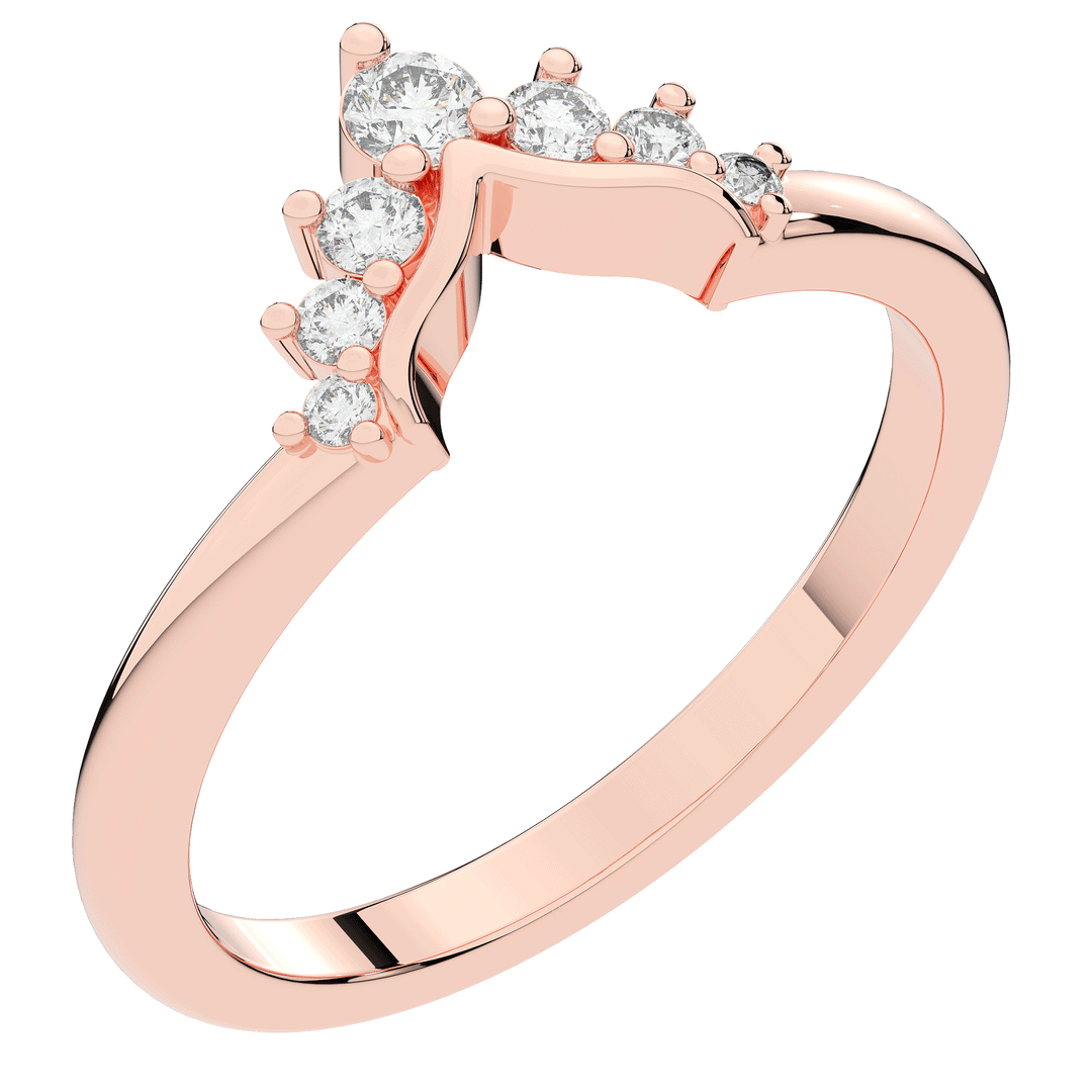 0.15CT.TW ROUND LAB DIAMOND TIARA WEDDING BAND* - Nazarelle