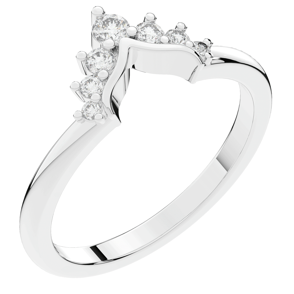 0.15CT.TW ROUND LAB DIAMOND TIARA WEDDING BAND* - Nazarelle