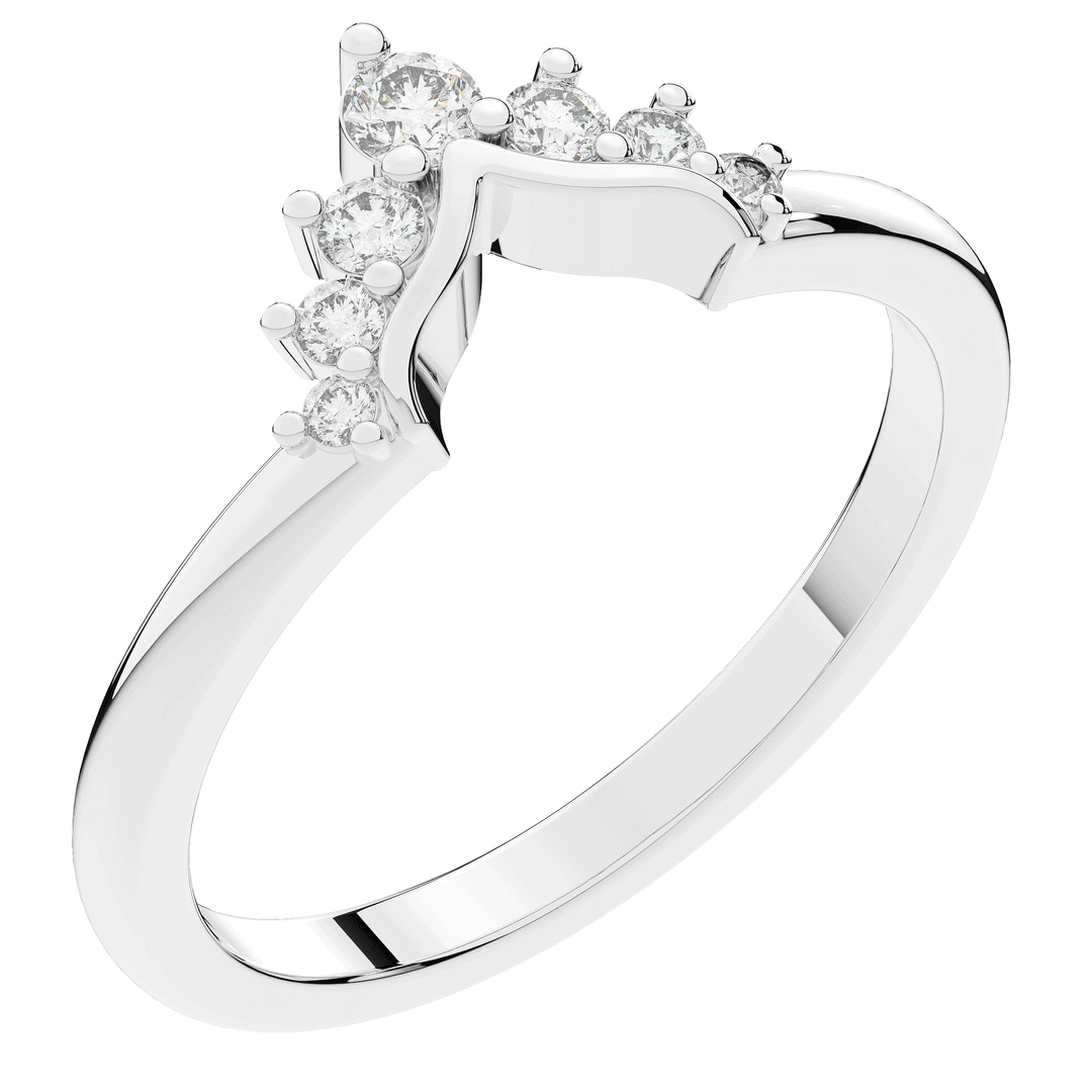 0.15CT.TW ROUND LAB DIAMOND TIARA WEDDING BAND* - Nazarelle