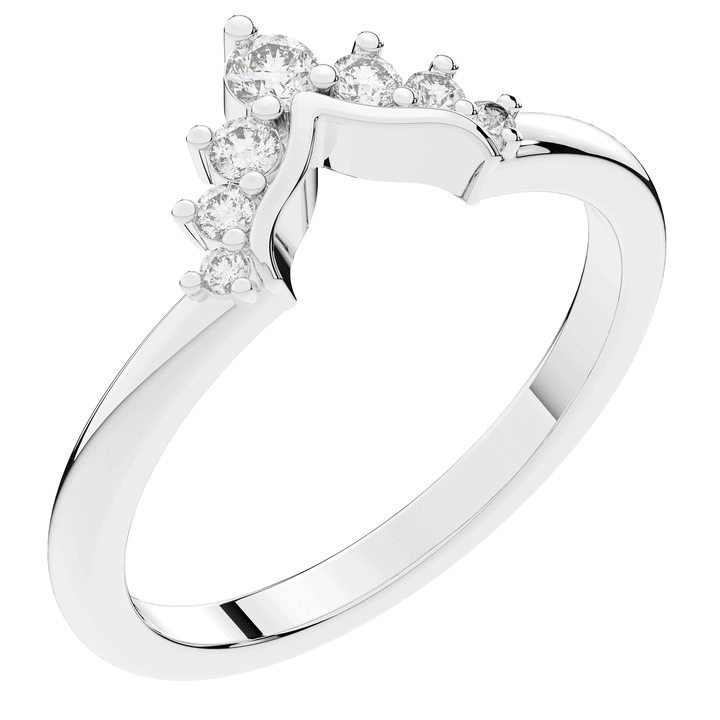 0.15CT.TW ROUND LAB DIAMOND TIARA WEDDING BAND* - Nazarelle