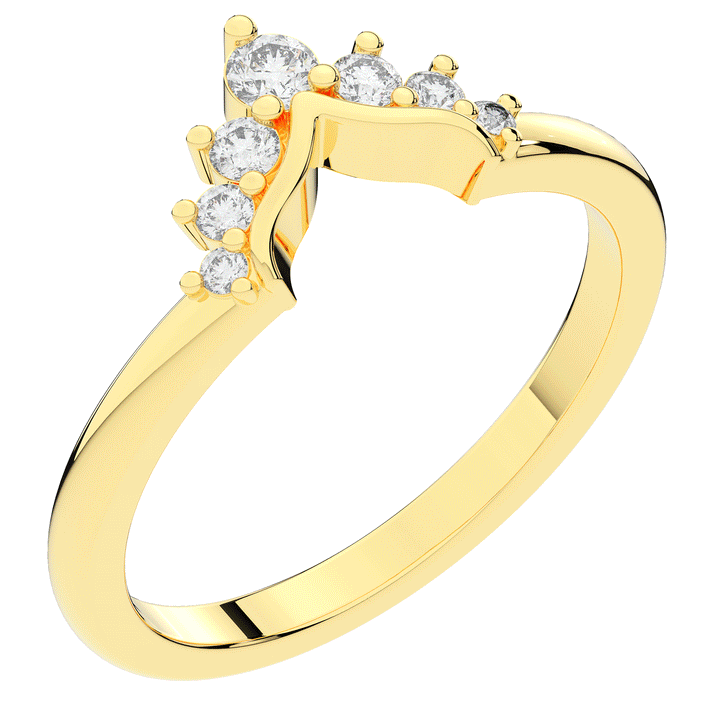 0.15CT.TW ROUND LAB DIAMOND TIARA WEDDING BAND* - Nazarelle