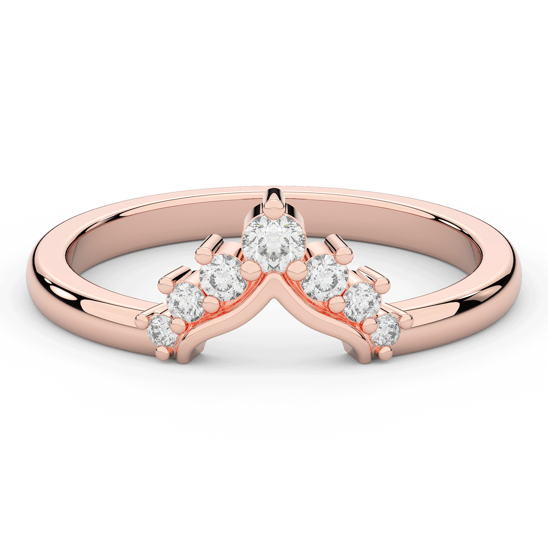 0.15CT.TW ROUND LAB DIAMOND TIARA WEDDING BAND* - Nazarelle