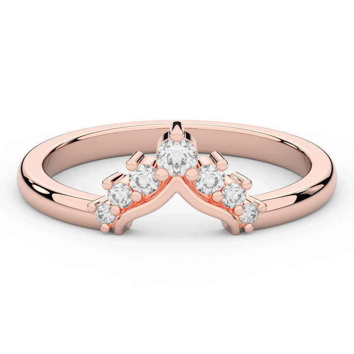 0.15CT.TW ROUND LAB DIAMOND TIARA WEDDING BAND* - Nazarelle