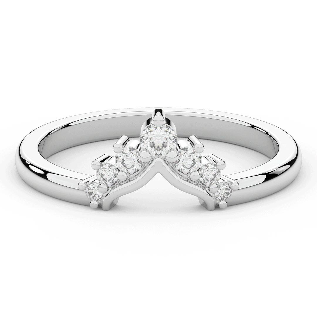 0.15CT.TW ROUND LAB DIAMOND TIARA WEDDING BAND* - Nazarelle