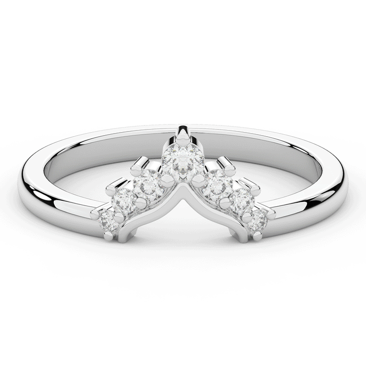 0.15CT.TW ROUND LAB DIAMOND TIARA WEDDING BAND* - Nazarelle