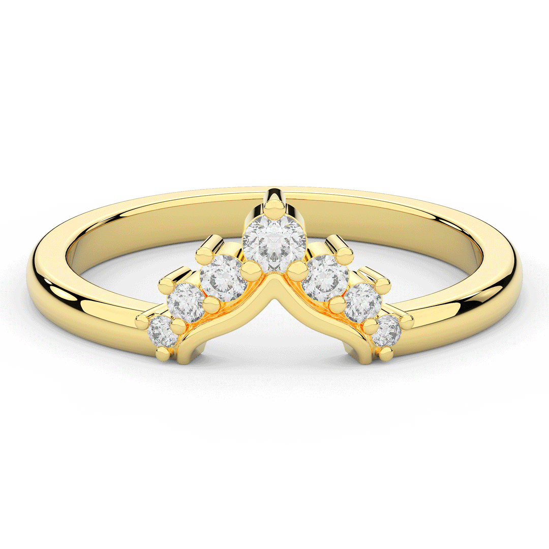 0.15CT.TW ROUND LAB DIAMOND TIARA WEDDING BAND* - Nazarelle